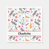 White Love a Nurse Whimsy Art Gepersonaliseerde pa Servet (Voorkant)