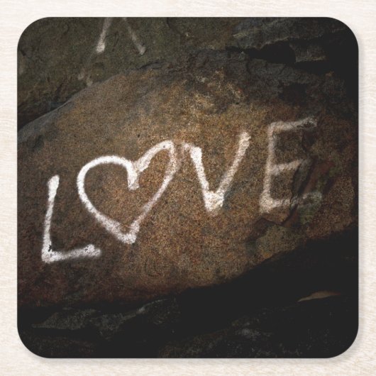 White Love Graffiti Kartonnen Onderzetters (Voorkant)