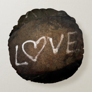 White Love Graffiti Rond Kussen