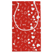 White Love & Hearts Patterned Gift Bag Klein Cadeauzakje (Achterkant)