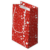 White Love & Hearts Patterned Gift Bag Klein Cadeauzakje (Achterkant Gekanteld)