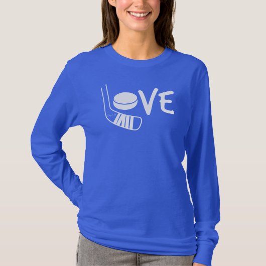 White Love Hockey Dames Hockey Stick T-shirt (Voorkant)