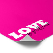 White LOVE Hot Pink Valentijn Poster (Hoek)