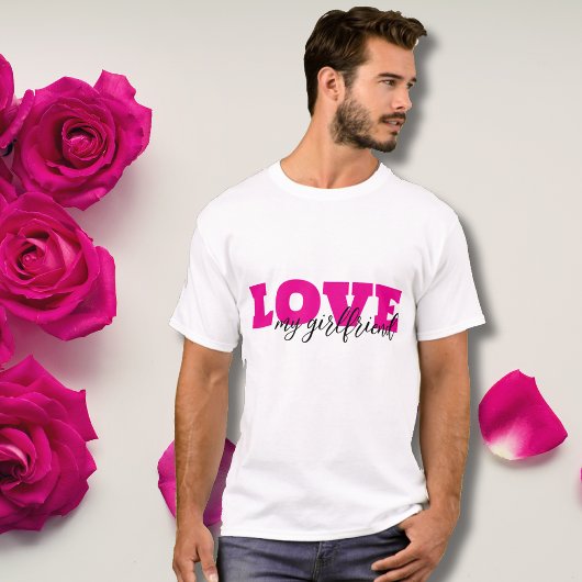 White LOVE Hot Pink Valentijn T-shirt