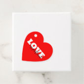 White LOVE Neon Rode Valentijn Bedankjes Labels (In situ)
