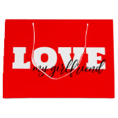 White LOVE Neon Rode Valentijn Groot Cadeauzakje (Voorkant)