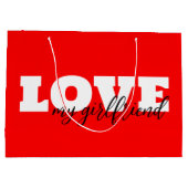 White LOVE Neon Rode Valentijn Groot Cadeauzakje (Achterkant)