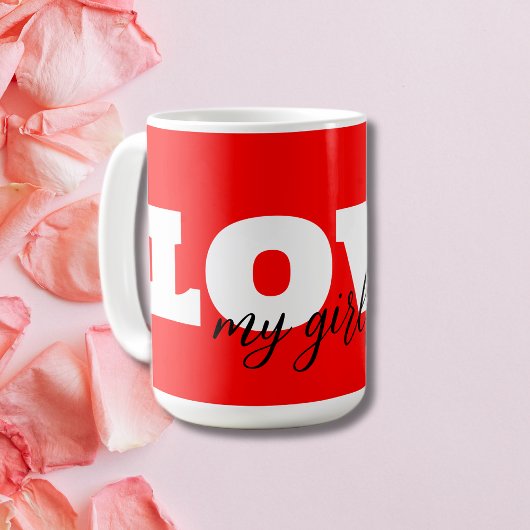 White LOVE Neon Rode Valentijn Koffiemok