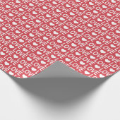 White Love Pattern Wrapping Paper Cadeaupapier (Hoek)
