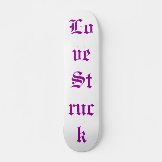 White Love Struck Schaats Board Persoonlijk Skateboard (Voorkant)
