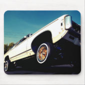 White Lowrider Chevy Impala Mousepad Muismat (Voorkant)
