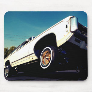 White Lowrider Chevy Impala Mousepad Muismat