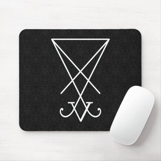 White Lucifer Alchemy Sigil Gothic Art Muismat (Met muis)