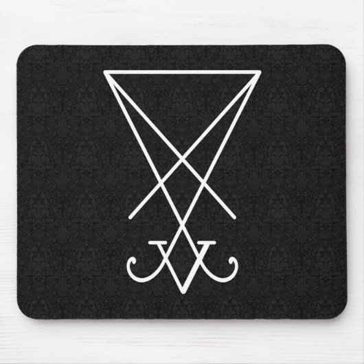 White Lucifer Alchemy Sigil Gothic Art Muismat (Voorkant)
