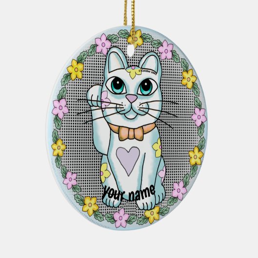 White Lucky Cat Ornament (Rechts)