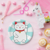 White Lucky Cat Papieren Bordje (Feest)