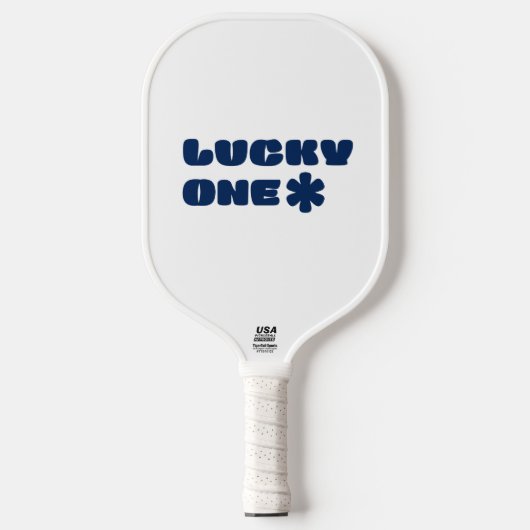 White Lucky One Pickleball Paddle (Voorkant)