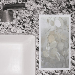 White Lunaria Silver Dollar Elegant Napkins Servet