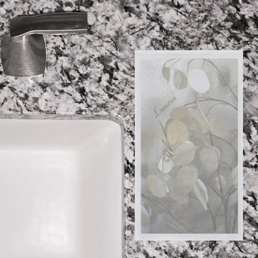 White Lunaria Silver Dollar Elegant Napkins Servet