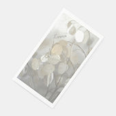 White Lunaria Silver Dollar Elegant Napkins Servet (Hoek)