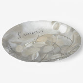 White Lunaria Silver Dollars Elegant Papieren Bordje (Gekanteld)