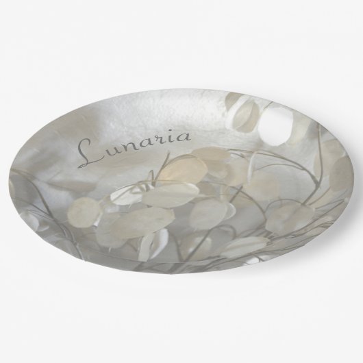 White Lunaria Silver Dollars Elegant Papieren Bordje (Gekanteld)