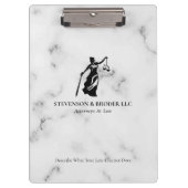 White Luxury Marble texture Lady Justice Logo Klembord (Voorkant)