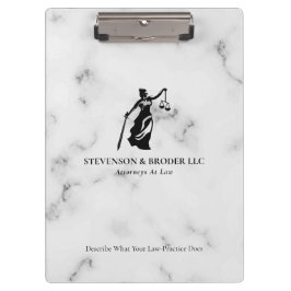 White Luxury Marble texture Lady Justice Logo Klembord