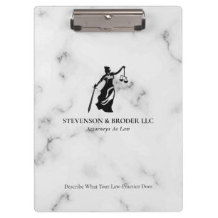 White Luxury Marble texture Lady Justice Logo Klembord