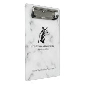 White Luxury Marble texture Lady Justice Logo Mini Klembord (Schuin)