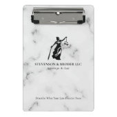 White Luxury Marble texture Lady Justice Logo Mini Klembord (Voorkant)