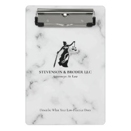 White Luxury Marble texture Lady Justice Logo Mini Klembord