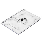 White Luxury Marble texture Lady Justice Logo Notitieboek (Linkerzijde)