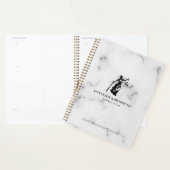 White Luxury Marble texture Lady Justice Logo Planner (Display)