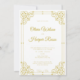 white luxury wedding invitation kaart