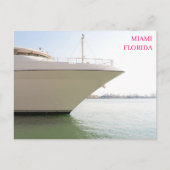 White Luxury Yacht Ocean Miami Florida briefkaart (Voorkant)