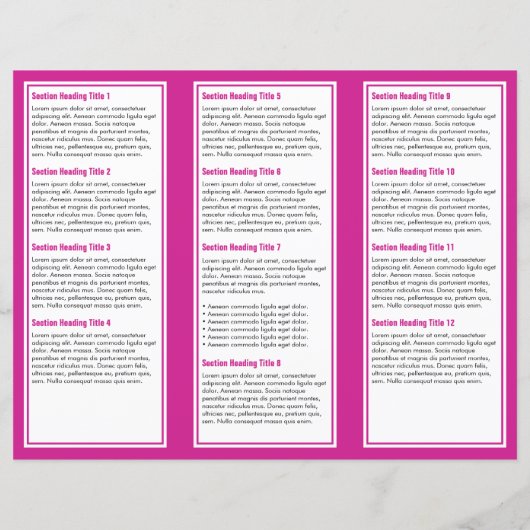 White Magenta Simple Border Brochure (Achterkant)