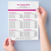 White Magenta Simple Border Price List 6 Flyer (Hand)