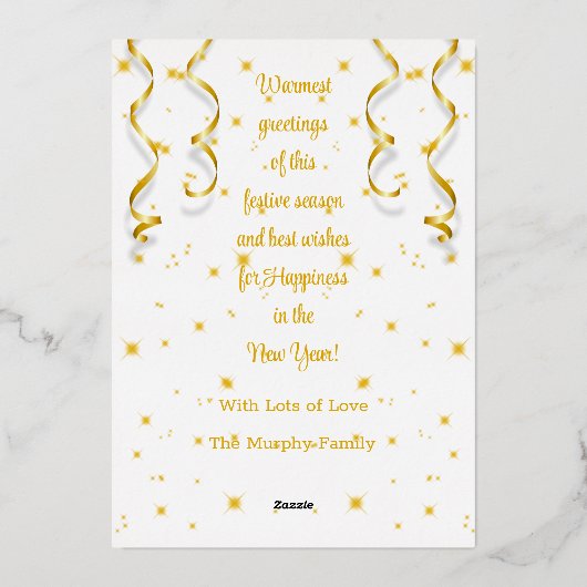 White Magical Photo Merry kerstgroet Folie Feestdagenkaart (Achterkant)