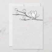 White Magnolia Birdsong Wedding Kaart (Achterkant)