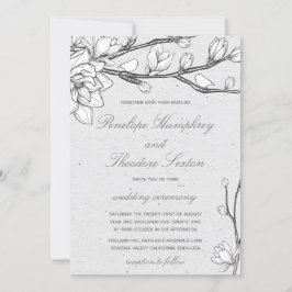 White Magnolia Birdsong Wedding Kaart