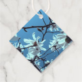 White Magnolia Bloom Blue Sky Bedankjes Labels (Achterkant)