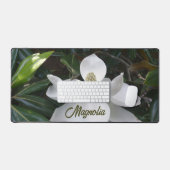 White Magnolia Blossom Floral Photographic Bureaumat (Keyboard & Muis)