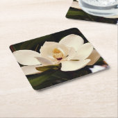 White Magnolia Blossom Paper Onderzetter (Schuin)
