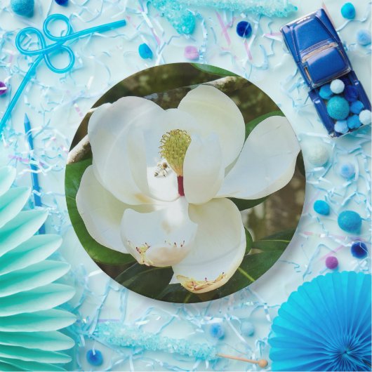 White Magnolia Blossom Papieren Bordje (Feest)