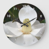 White Magnolia Blossom Photographic Botanical Grote Klok (Voorkant)