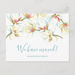 White Magnolia Botanical Moving Announance Briefkaart