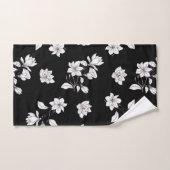 White Magnolia Branches op zwart Bad Handdoek (Handdoek)