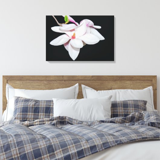 White Magnolia Canvas Afdruk (Insitu (Slaapkamer))