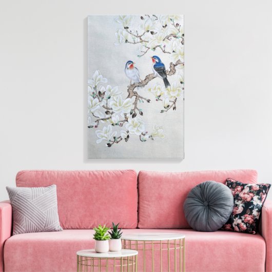 White Magnolia Canvas Afdruk (Insitu (Woonkamer))